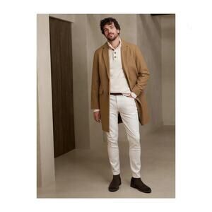 Banana Republic Men’s Tan Wool Blend Over Coat Size XL NWT  Preppy Elegant